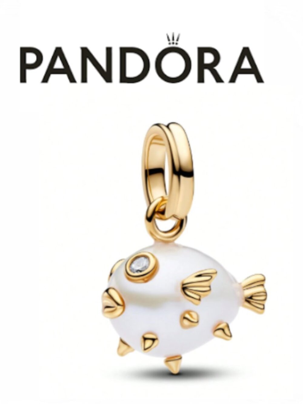 NWOT White Gold Fish Charm For Pandora Bracelet or Chain